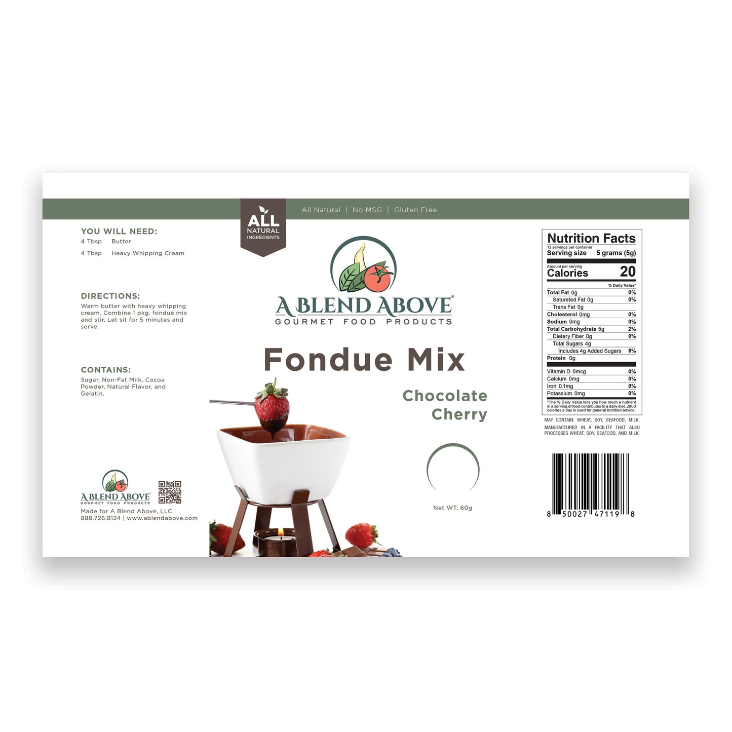 Chocolate Cherry Fondue Mix