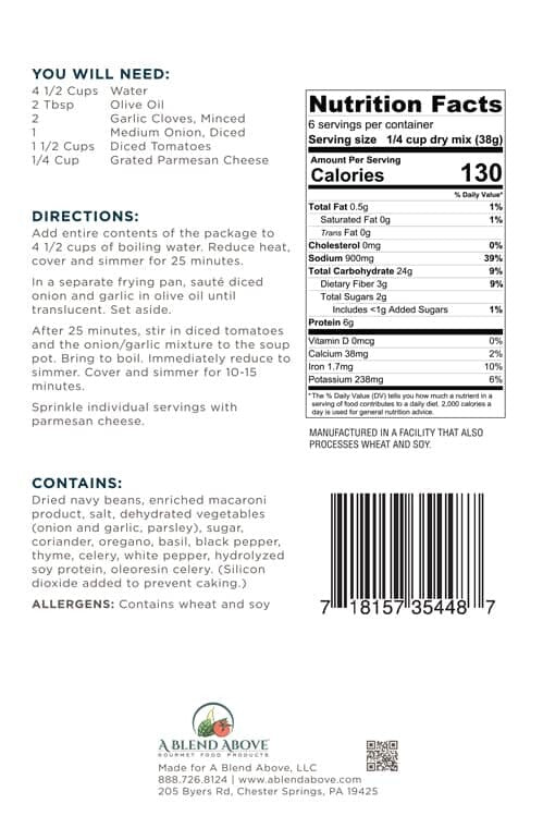 Italian Pasta & Fagioli Soup Mix