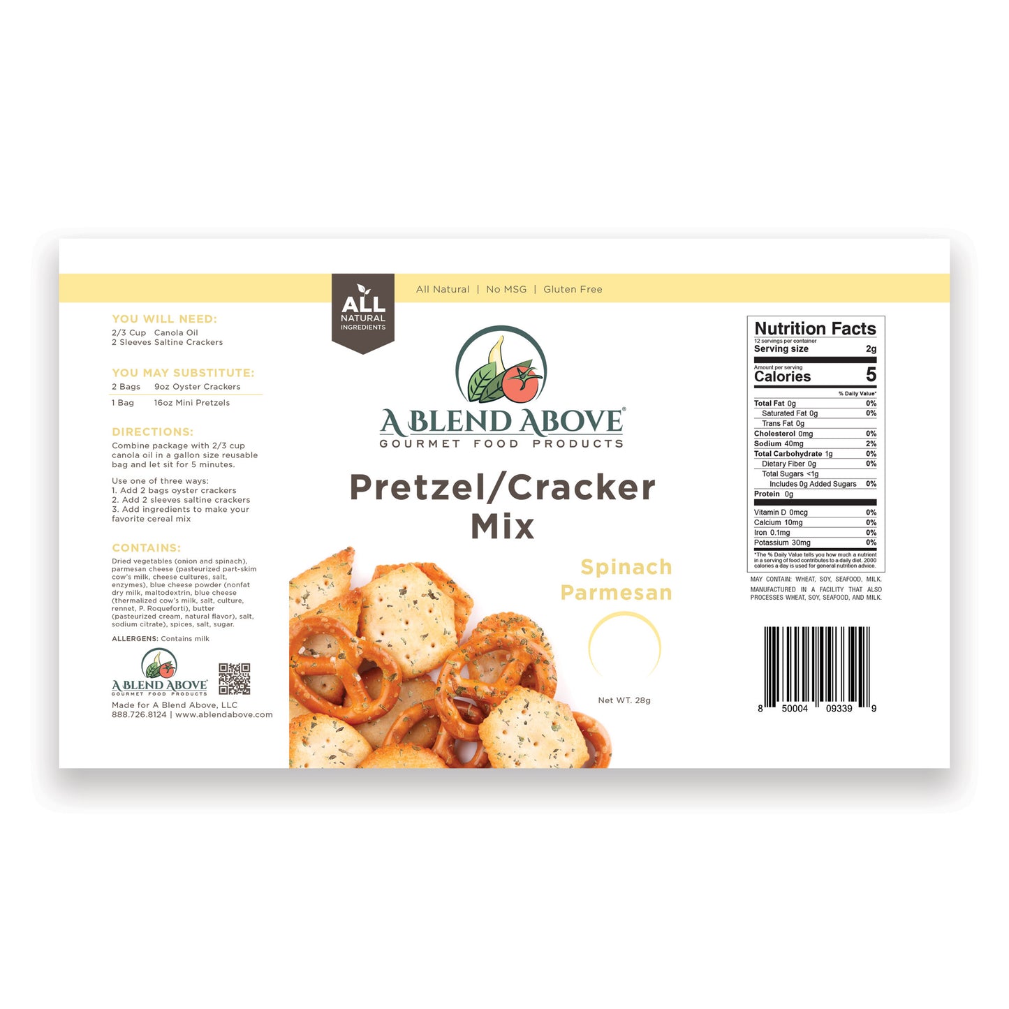 Spinach Parmesan Pretzel/Cracker Mix