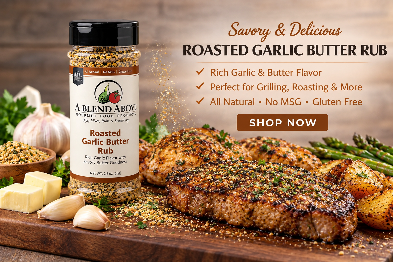 Roasted Garlic Butter Rub