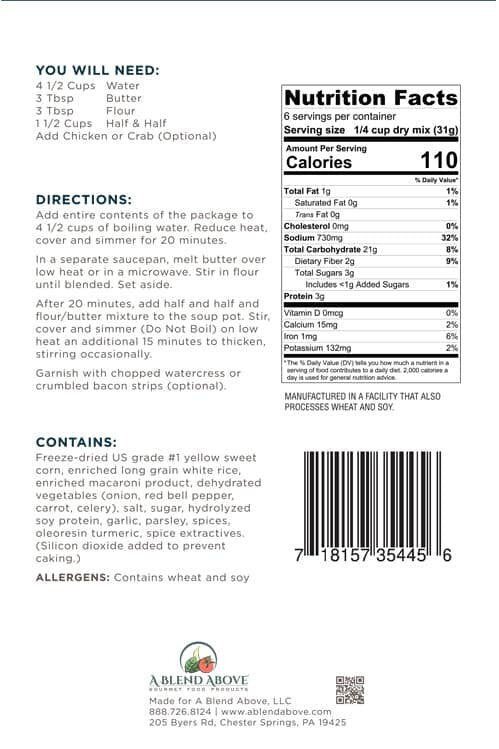 Corn Chowder Soup Mix